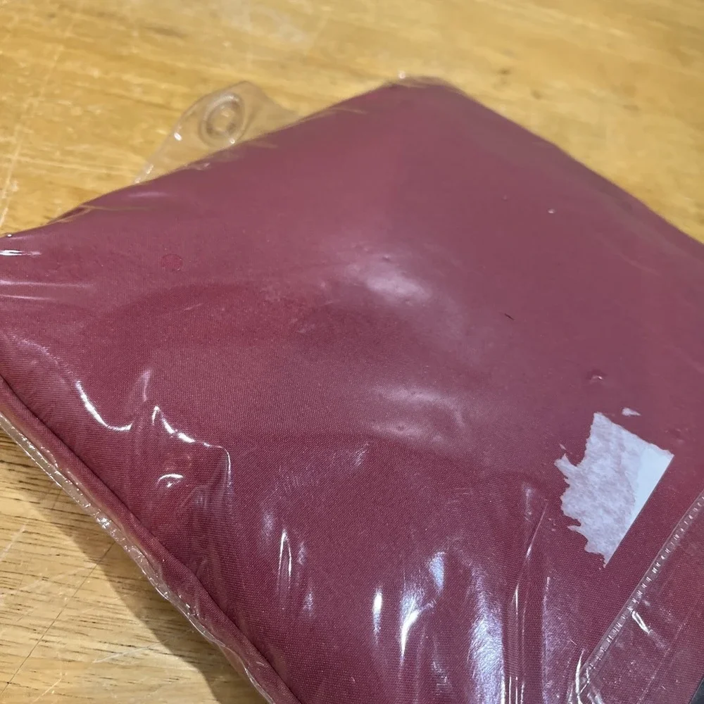 Vtg Maroon Red Double Swag Shower Curtain Set‎ NOS 80s 90s Cottagecore Tieback